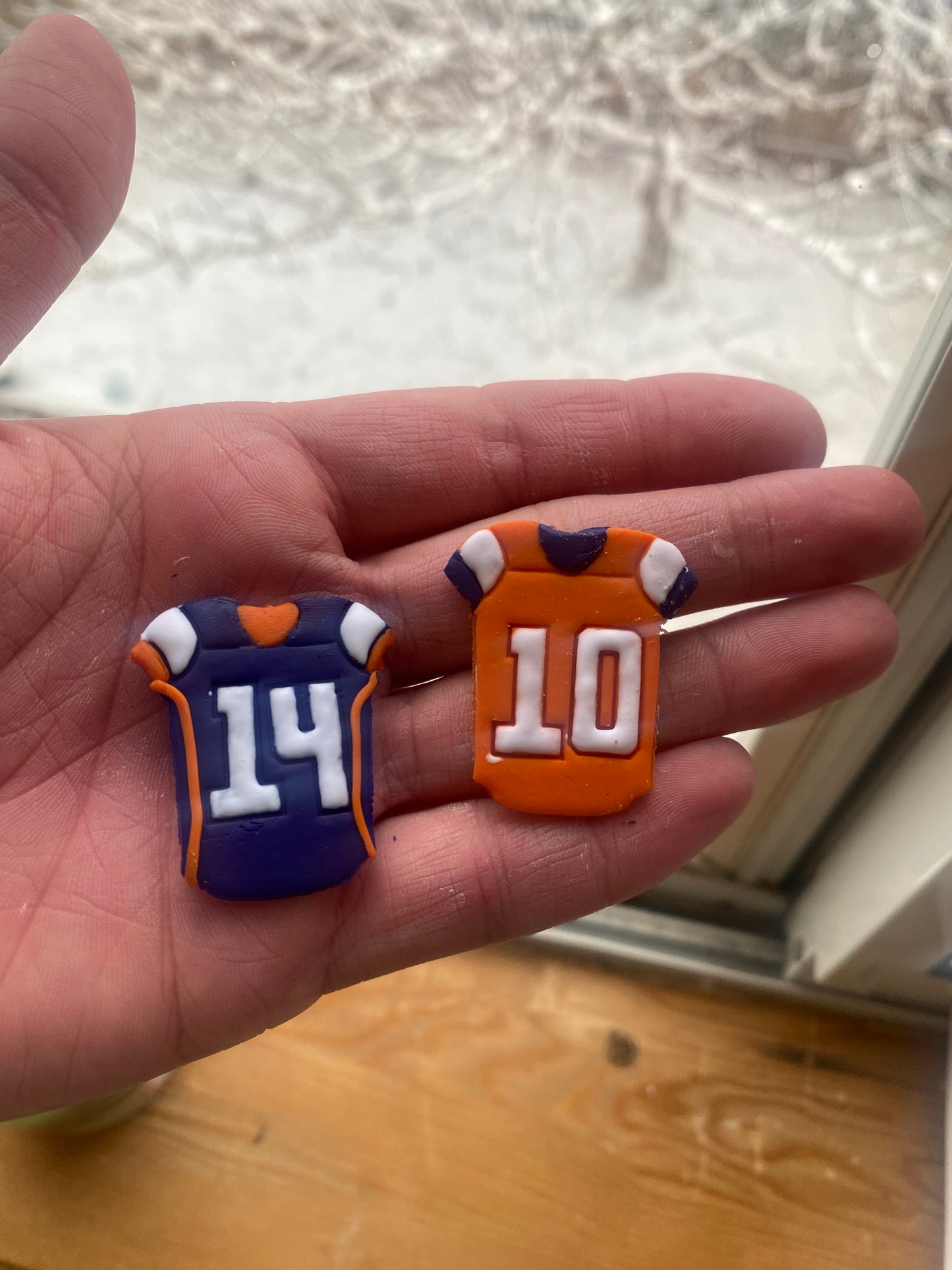 Custom Broncos Jersey Earrings!