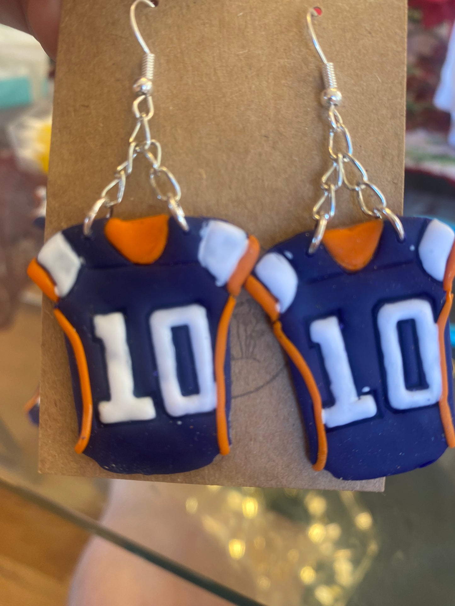 Custom Broncos Jersey Earrings!