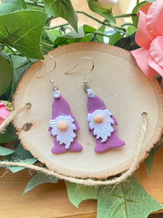 Pale purple silver patterned gnomes