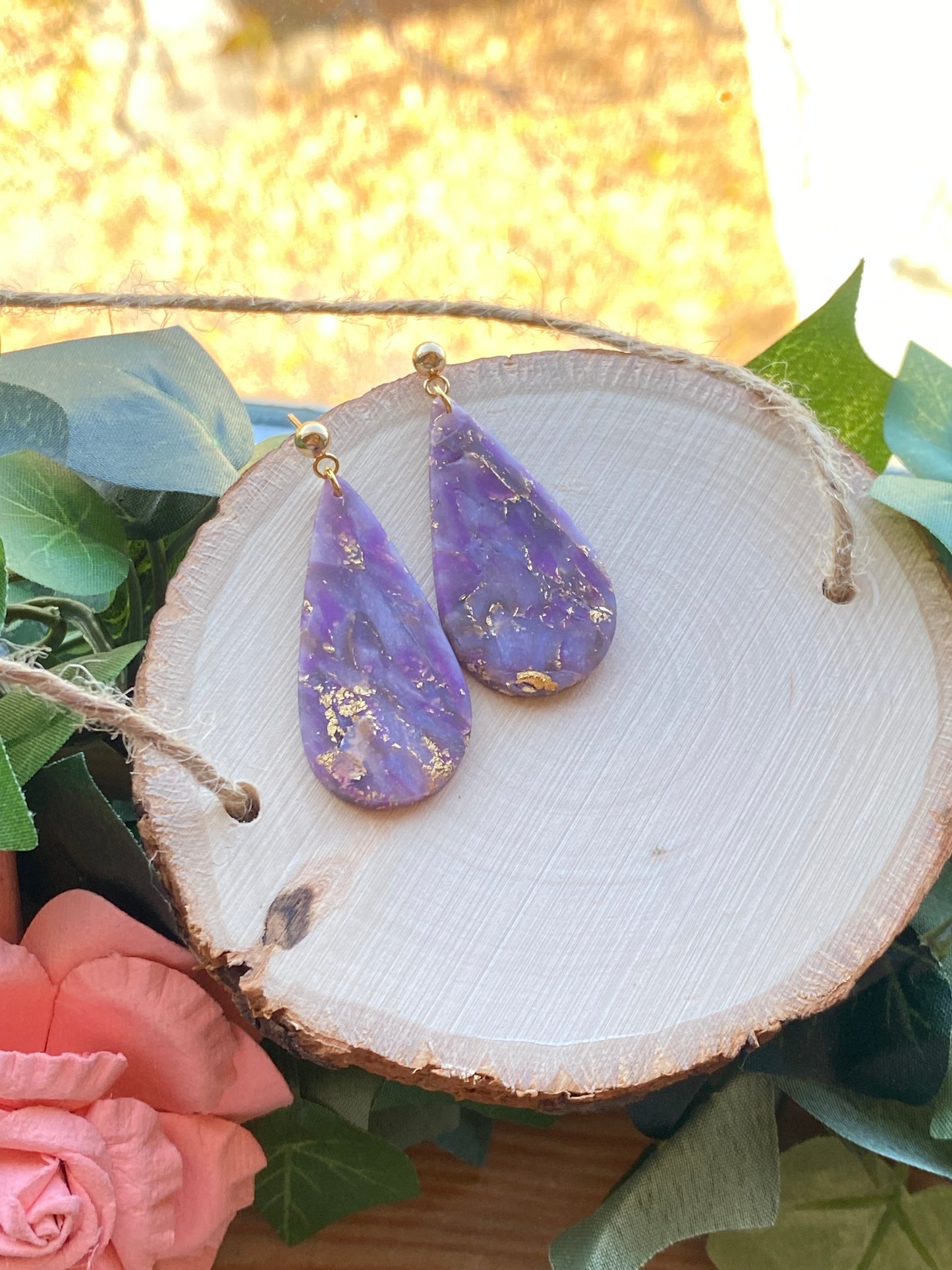 Amethyst marbled tear drop