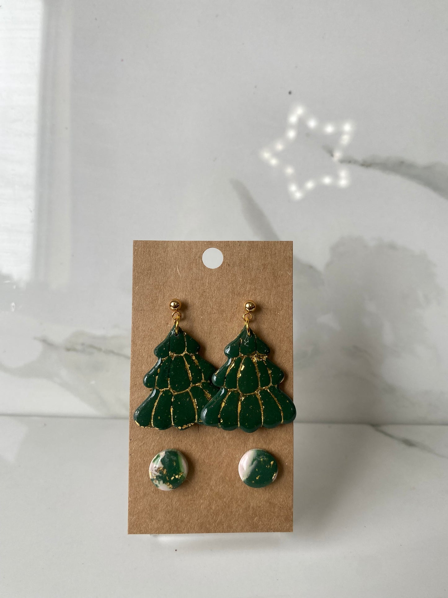 Deep green mommy and me earring set