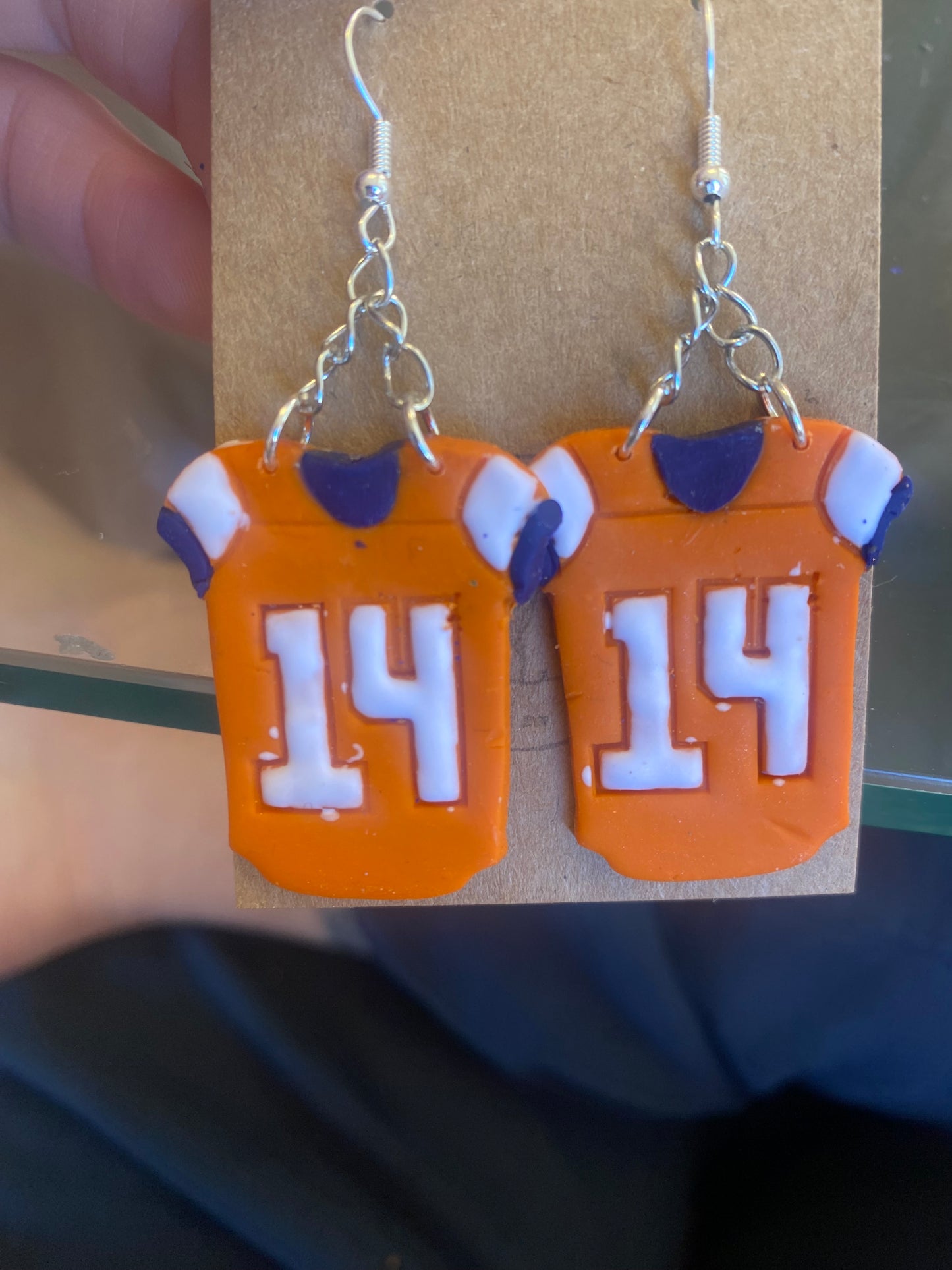 Custom Broncos Jersey Earrings!